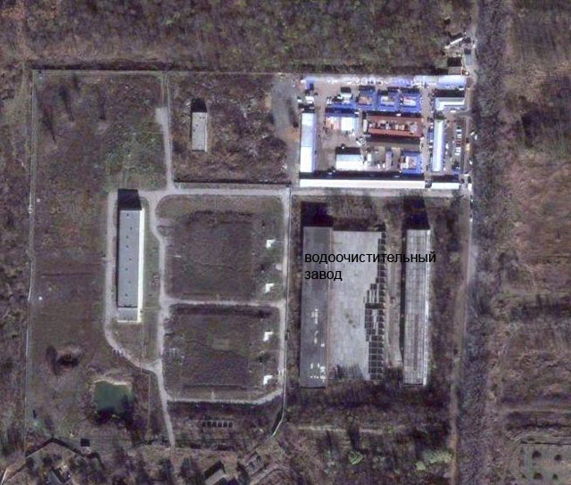 спутниковый снимок территории водоочистительного завода
